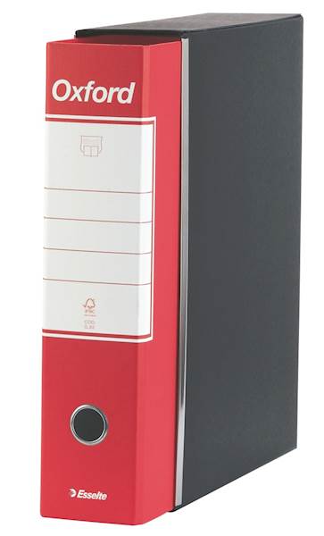 Esselte registrator v škatli Oxford, A4, 80 mm, rdeč