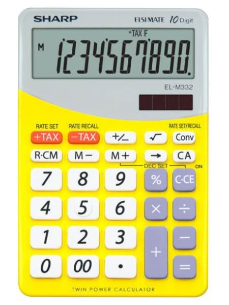 SHARP kalkulator EL332BYL, 10M, namizni