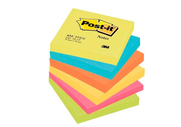 3M označevalec Post-it, 6820-COL-W10 Rainbow, 76 x 76 mm, 100/1, sort barve