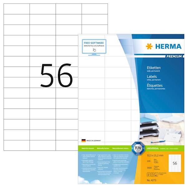 Herma etikete Superprint Premium, 52.5x21.2 mm, 100/1