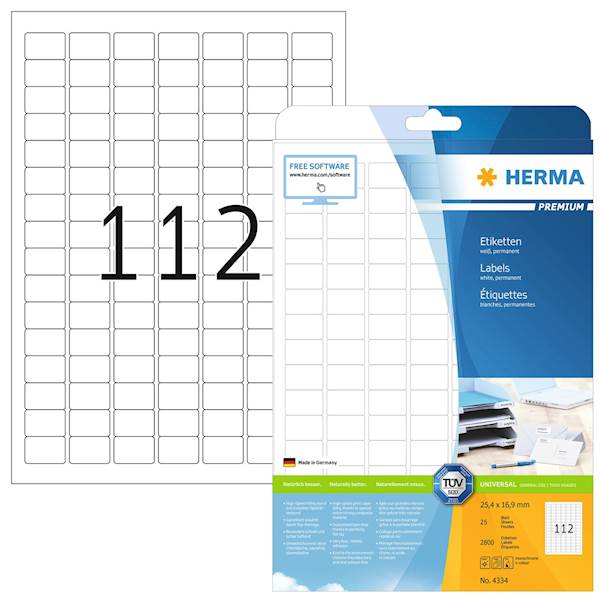 Herma etikete Superprint Premium, 25.4x16.9 mm, 25/1