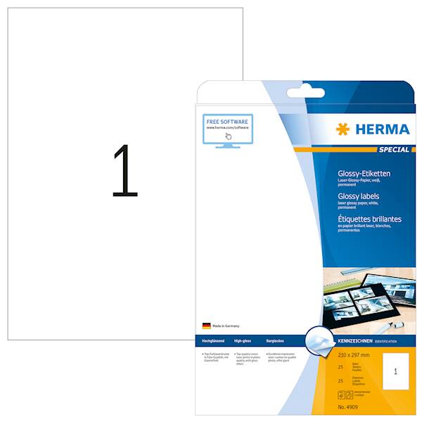 Herma etikete Superprint Special, 210x297 mm, 25/1, bela sijaj