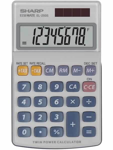 SHARP kalkulator EL250S, 8M, žepni