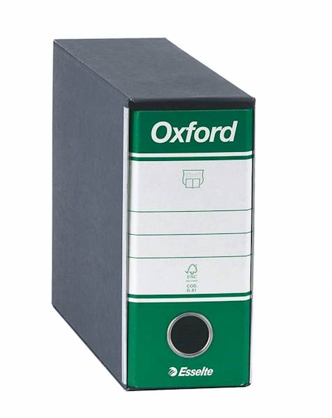 Esselte registrator v škatli Oxford, A5, 80 mm, zelen