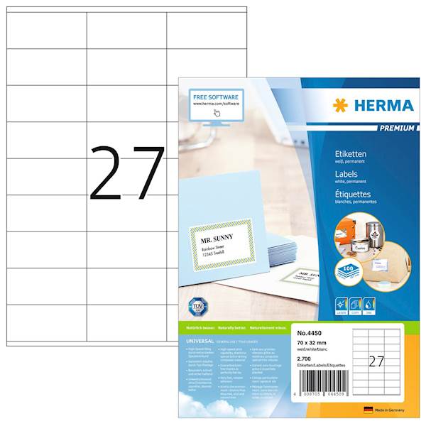 Herma etikete Superprint Premium, 70x32 mm, 100/1