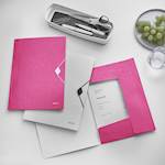 Leitz mapa s klapo in elastiko WOW, A4, pink