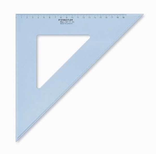 Staedtler trikotnik Transparent, moder, 45/45 stopinj, 26 cm