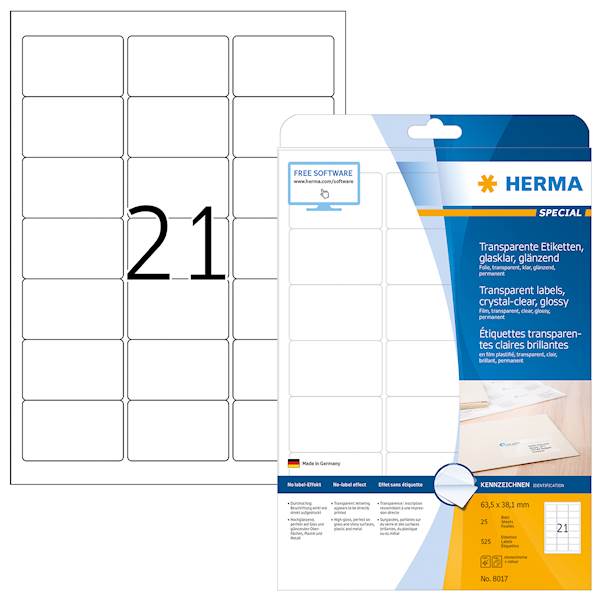 Herma etikete Superprint Special, 63,5x38,1 mm, 25/1