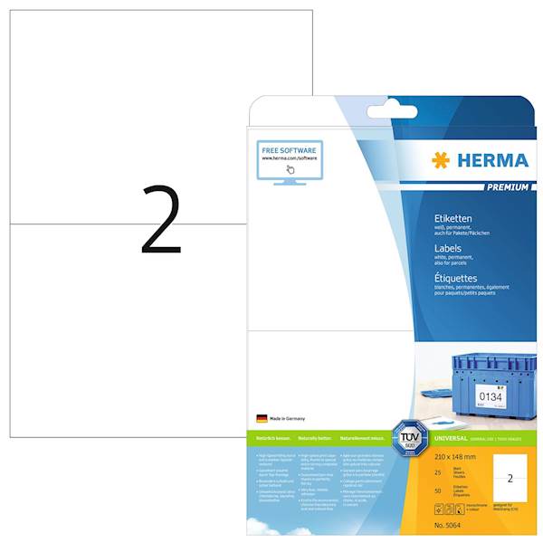 Herma etikete Superprint Premium, 210x148 mm, 25/1