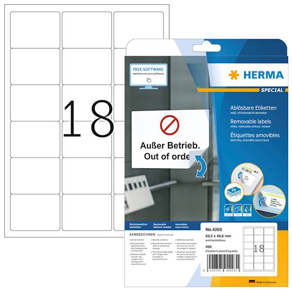 Herma etikete Superprint Special, 63,5x46,6 mm, 25/1