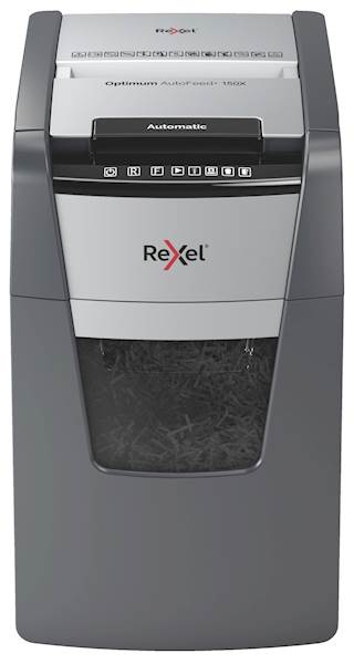 Rexel uničevalec dokumentov Optimum AutoFeed+ 150X, P4, 4x28mm 