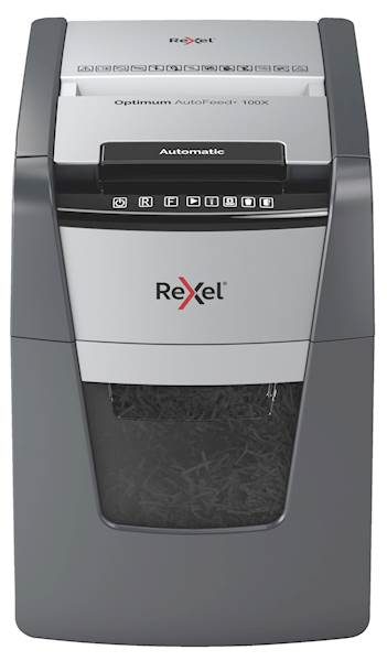 Rexel uničevalec dokumentov Optimum AutoFeed+ 100X, P4, 4x28mm 
