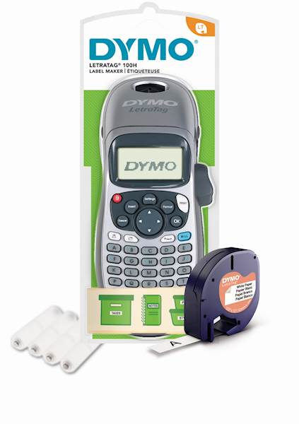 Dymo tiskalnik LetraTag LT100H srebrn + baterije gratis