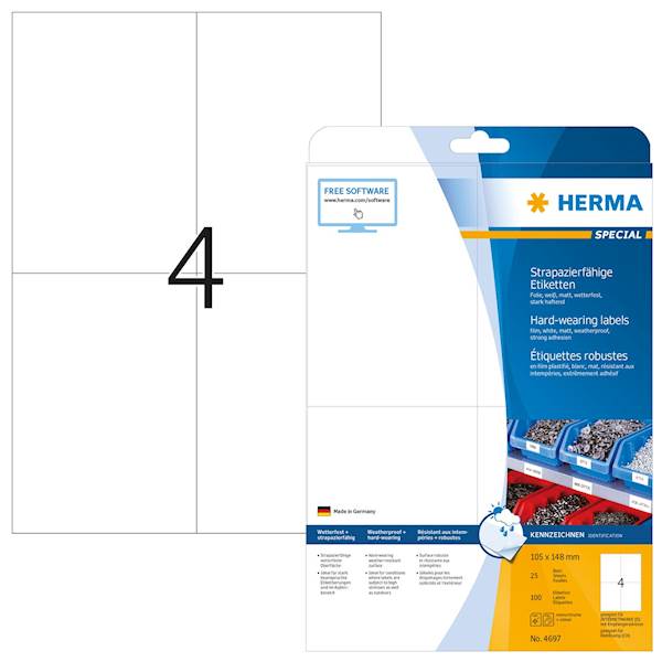 Herma etikete Superprint Special, 105x148 mm, 25/1