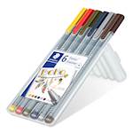 Staedtler flomastri Fineliner Triplus Boho, 6/1 v PVC etuiju