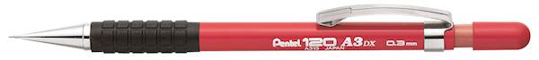 Pentel tehnični svinčnik, 0,3 mm, rdeč