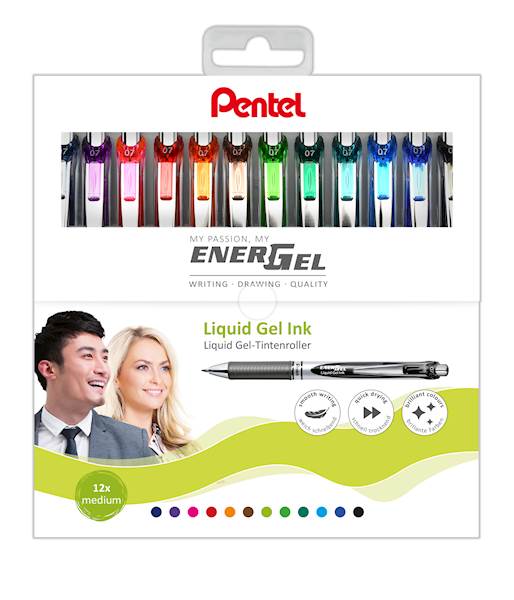 Pentel roler gel Energel BL77, 12/1, sort barve