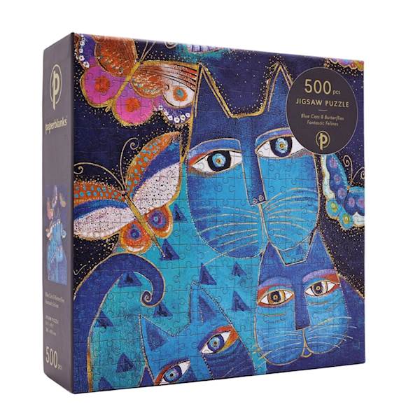 Paperblanks Puzzle Blue Cats & Butterflies, 500 kosov